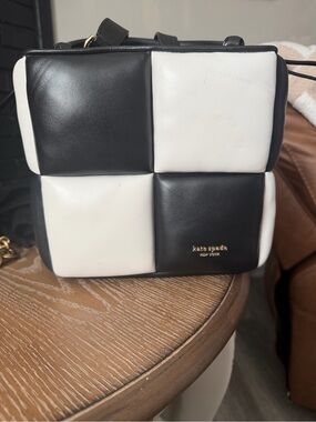 kate spade Black and White Checkerboard Crossbody Bag